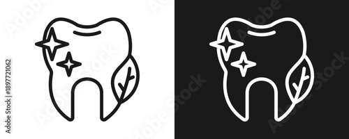 Clean And Fresh Icon Set Outline In White And Black Background