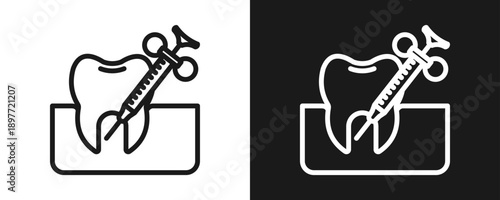 Anesthetic Icon Set Outline In White And Black Background