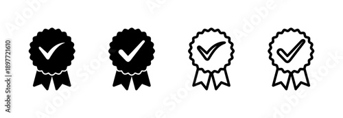 Approved icon vector illustration. Certified Medal Icon. check mark