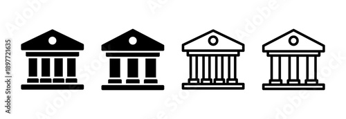 Bank icon vector illustration. Bank sign and symbol, museum, university