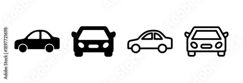 Car icon vector illustration. car sign and symbol. small sedan