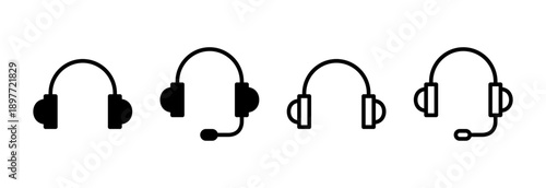 Headphone icon vector illustration. Headphone sign and symbol