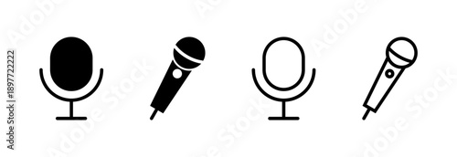 Microphone icon vector illustration. karaoke sign and symbol