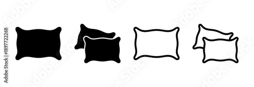 Pillow icon vector illustration. Pillow sign and symbol. Comfortable fluffy pillow