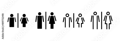 Toilet icon vector illustration. Girls and boys restrooms sign and symbol. bathroom sign. wc, lavatory