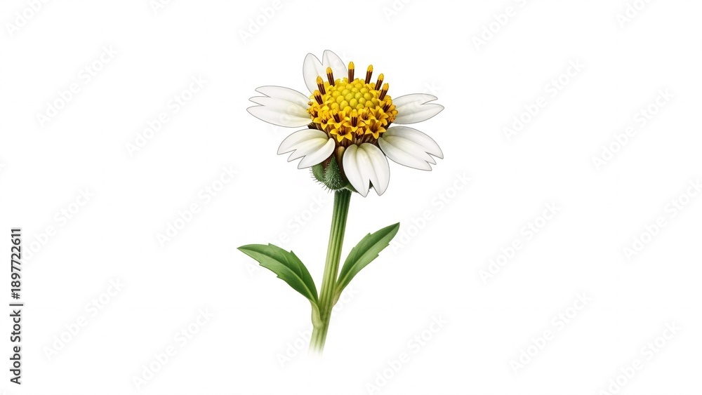 Fototapeta premium Isolated White Daisy Flower on White Background.