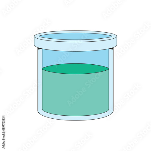 Laboratory bottle flat design cartoon icon illustration