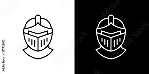 Medieval Knight Helmet Icon Representing Strength, Protection, and Ancient Warfare