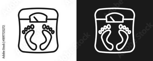 Weight Control Icon Set Outline In White And Black Background