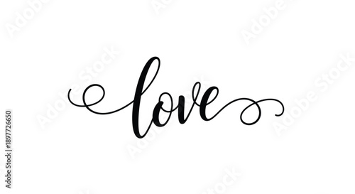 Elegant cursive lettering spelling love a romantic design silhouette
