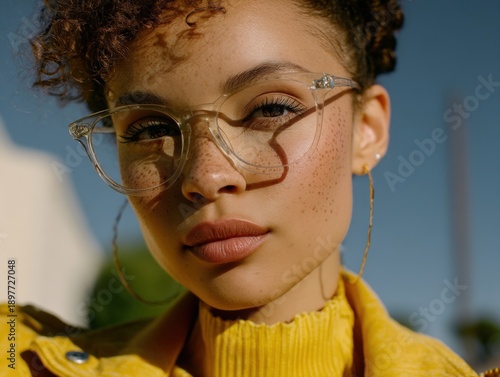 Curly-haired individual wit...