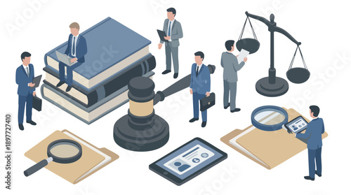 Business professionals working with legal documents.