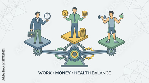 Businessman balancing work and life.