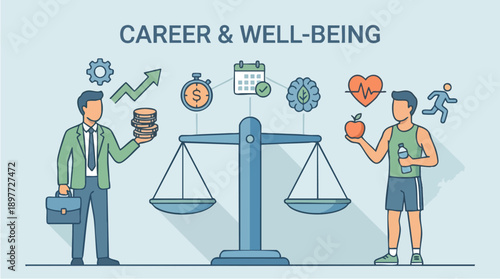 Businessman and athlete balancing life.