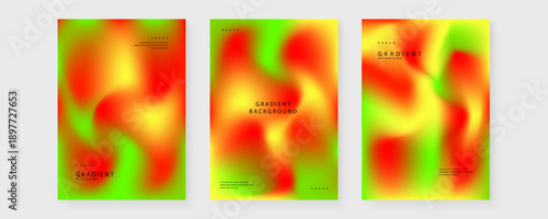 Vibrant mesh gradient background with fluid lime green and red shapes for modern brand identity or event flyers