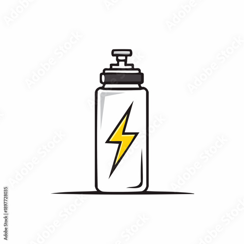 スポーツドリンクボトルのラインアイコン 水分補給のイメージ