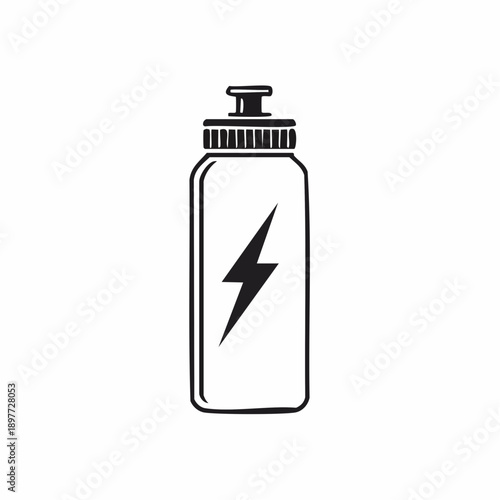 スポーツドリンクボトルのラインアイコン 水分補給のイメージ