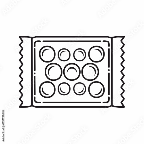 塩分タブレットのラインアイコン 熱中症予防のイラスト素材