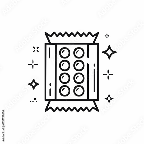 塩分タブレットのラインアイコン 熱中症予防のイラスト素材