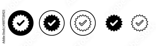 Approved icon logo design. Certified Medal Icon