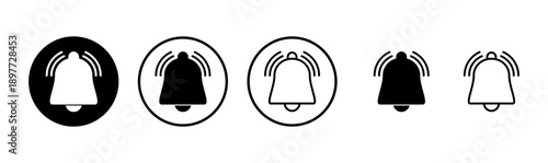 Bell icon logo design. Notification sign and symbol for web site design