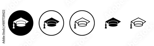 Education icon logo design. Graduation cap sign and symbol. Graduate. Students cap