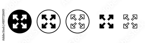 Fullscreen Icon logo design. Expand to full screen sign and symbol. Arrows symbol