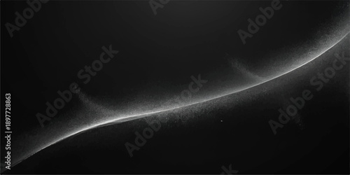 Black and white abstract space background with light and waves