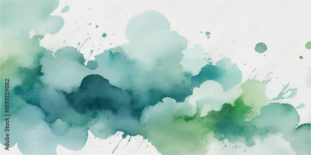 Obraz premium Abstract watercolor sky with clouds background