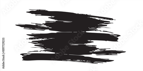 Bold black grunge brush texture with strong paint strokes and expressive abstract surface for design work