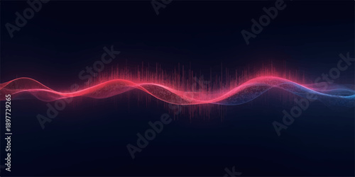 A futuristic abstract background features glowing blue neon waves and motion lines through dark space to create a bright energy effect for a digital wallpaper illustration