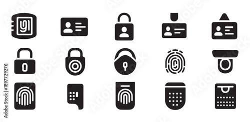 Security and authentication symbols for digital identity verification and access management