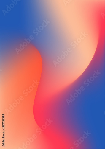 Beautiful gradient mesh background inspired by sunset colors blending soft peach red and deep blue tones seamlessly
