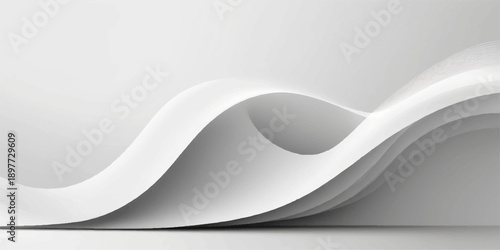 Abstract vector wave background with smooth curves and modern digital design in blue and gray tones