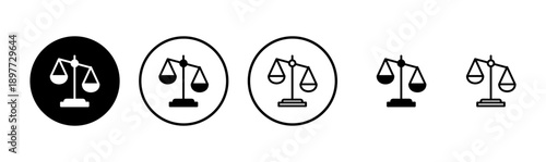 Scales icon logo design. Law scale icon. Justice sign and symbol
