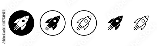 Rocket icon logo design. Startup sign and symbol. rocket launcher icon