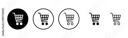 Shopping icon logo design. Shopping cart sign and symbol. Trolley icon
