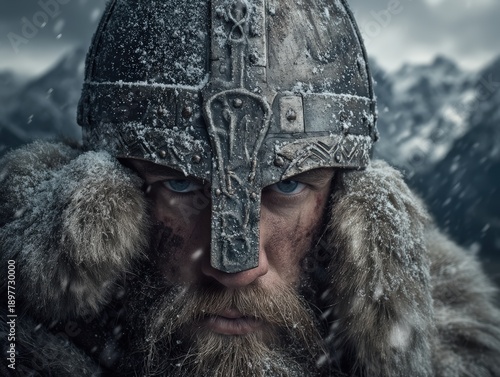 A fierce warrior, clad in a...
