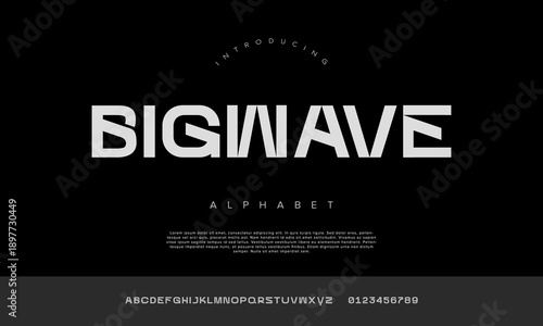 Big Wave futuristic bold display font for modern tech logo and gaming poster design