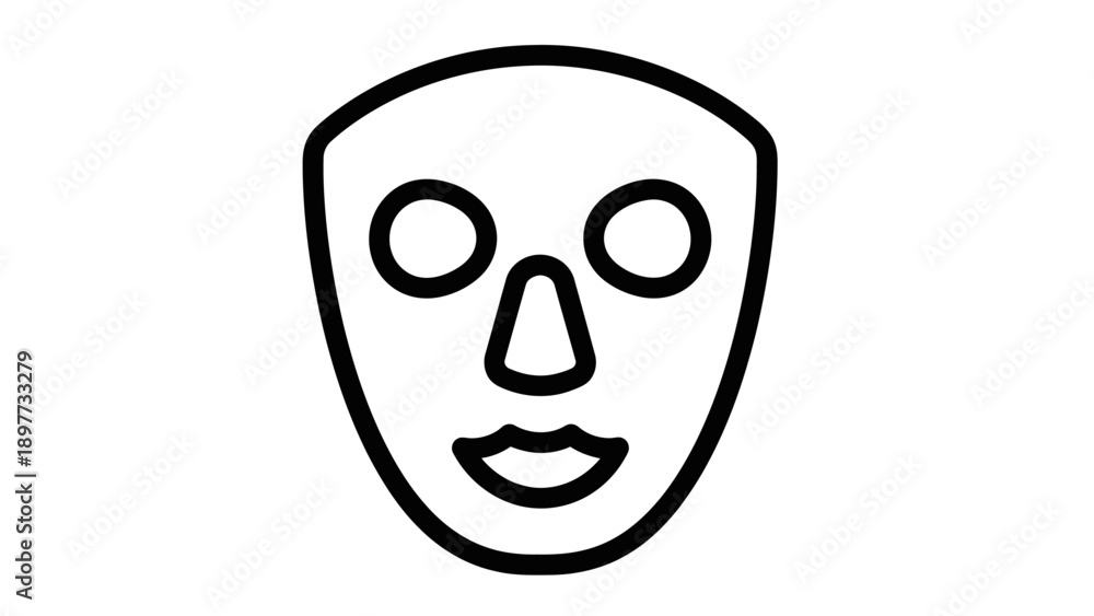 Fototapeta premium Simple cartoon face mask design.