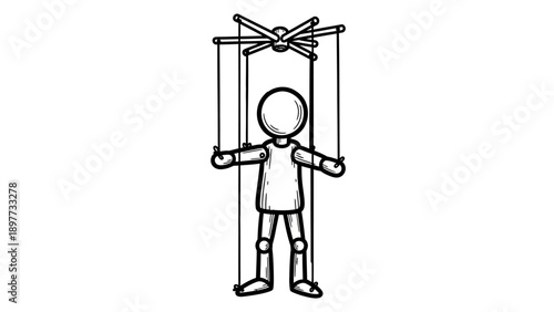 Marionette Puppet Controlled by Strings.