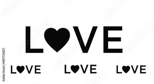 Bold typographic love message with heart repeated design silhouette