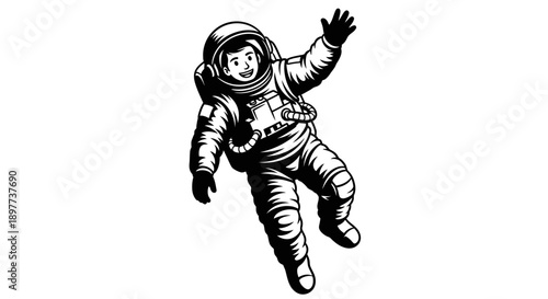 A fun 3d cartoon illustration of a brave child warrior girl with a sword and metal helmet acting as a space soldier character