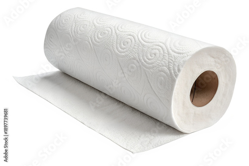  Paper towel roll isolated on transparent background