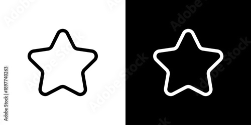 シンプルな角丸スターのアイコン（ベクター）