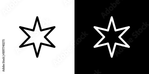 シンプルな星・Sharp Hexagramのアイコン（ベクター）