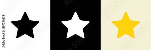 シンプルな星の可愛いアイコン/カラー・モノクロ