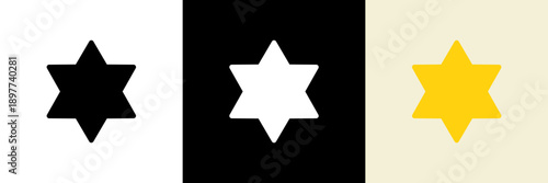 シンプルな星・六芒星のアイコン（ベクター）