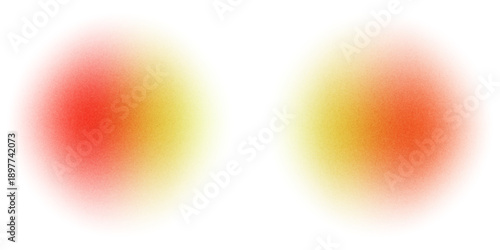 Orange circle gradient noise gradation. Abstract color watercolor blur mesh shape on white background. Gradient aura, grain neon blob with noise effect