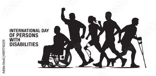 International day of persons with disabilities silhouette figures diverse abilities celebration